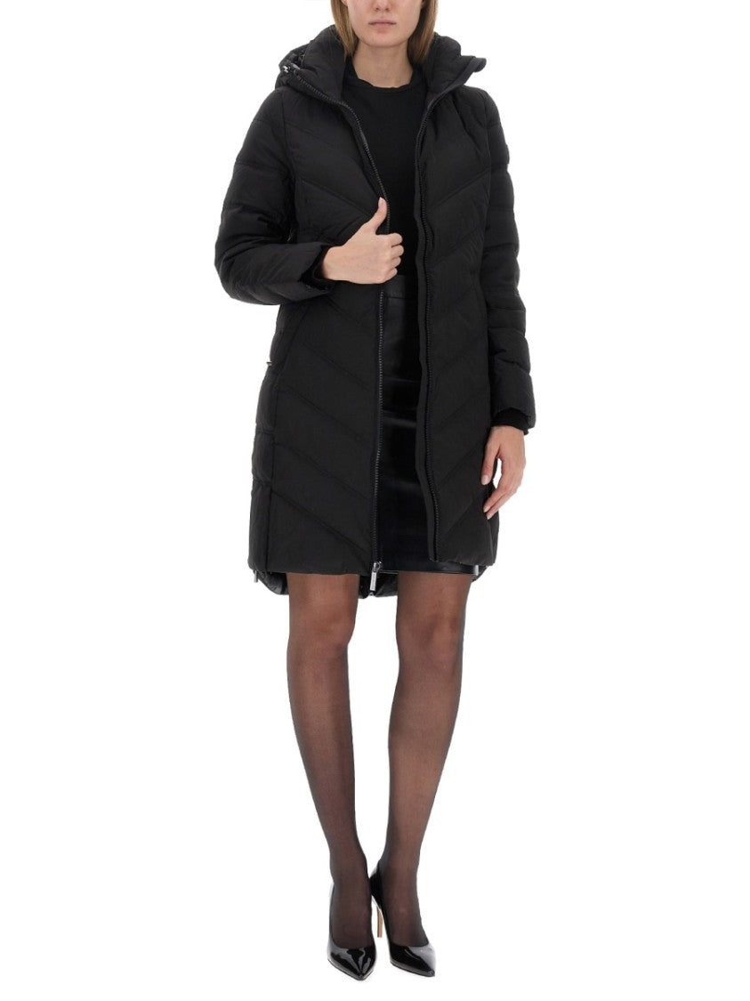 Michael Michael Kors Quilted Black Hooded Parka