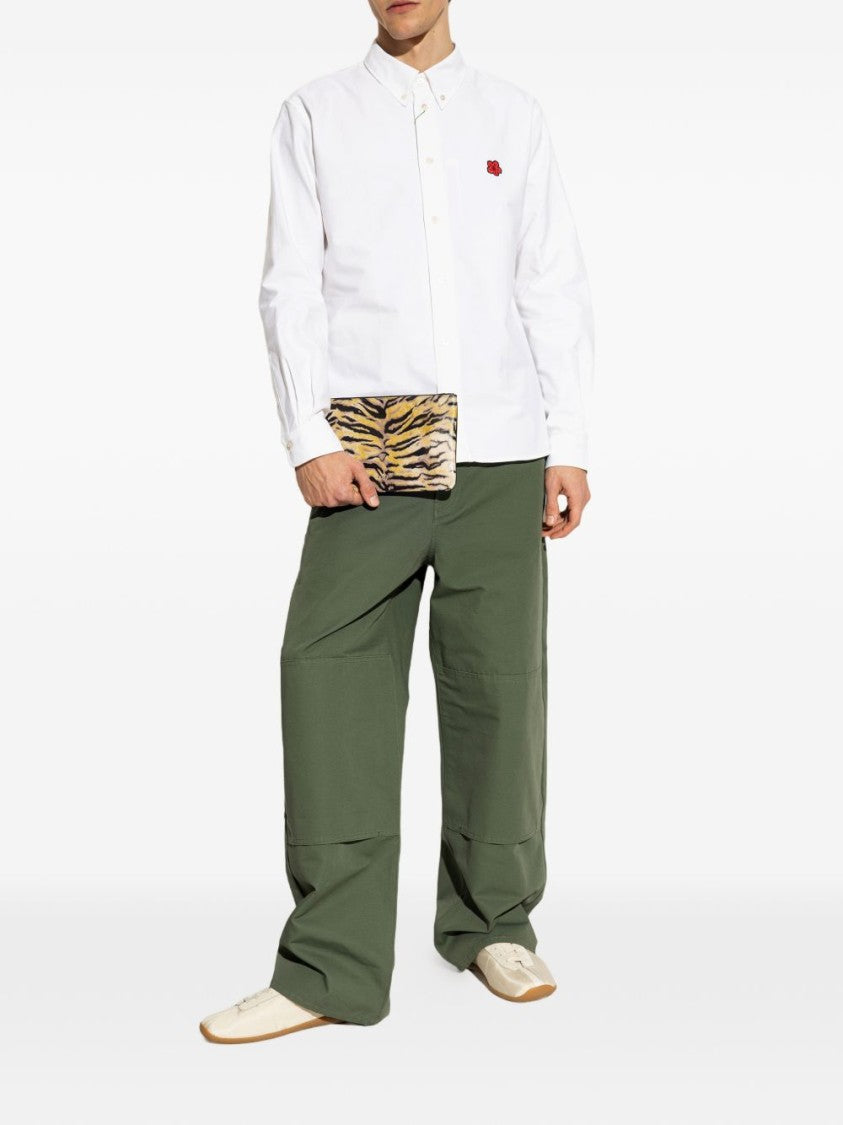 Kenzo Beige Silk And Nylon Sneakers