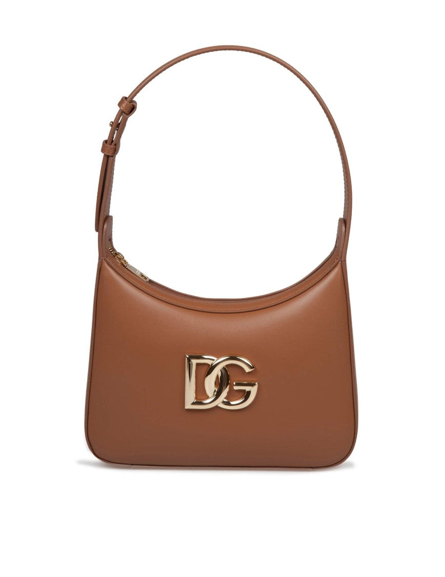 Dolce & Gabbana 3.5 Caramel Leather Shoulder Bag