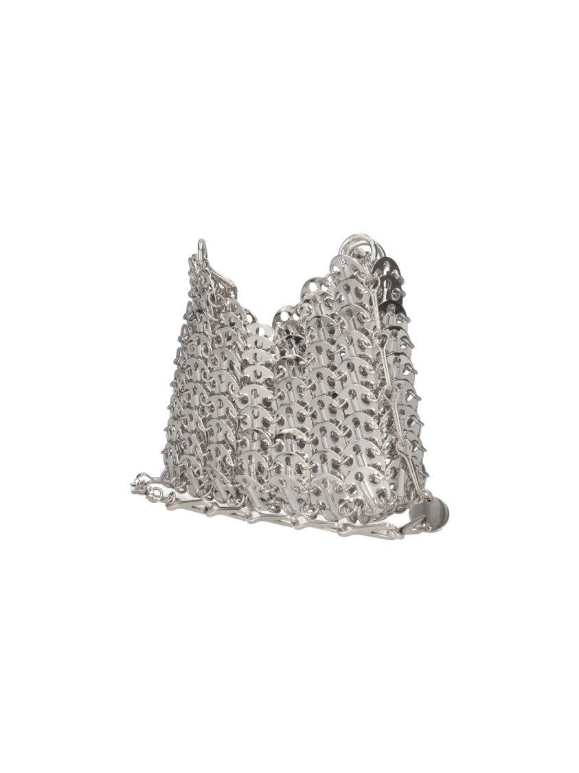 Rabanne Silver Iconic 1969 Mini Steel Shoulder Bag