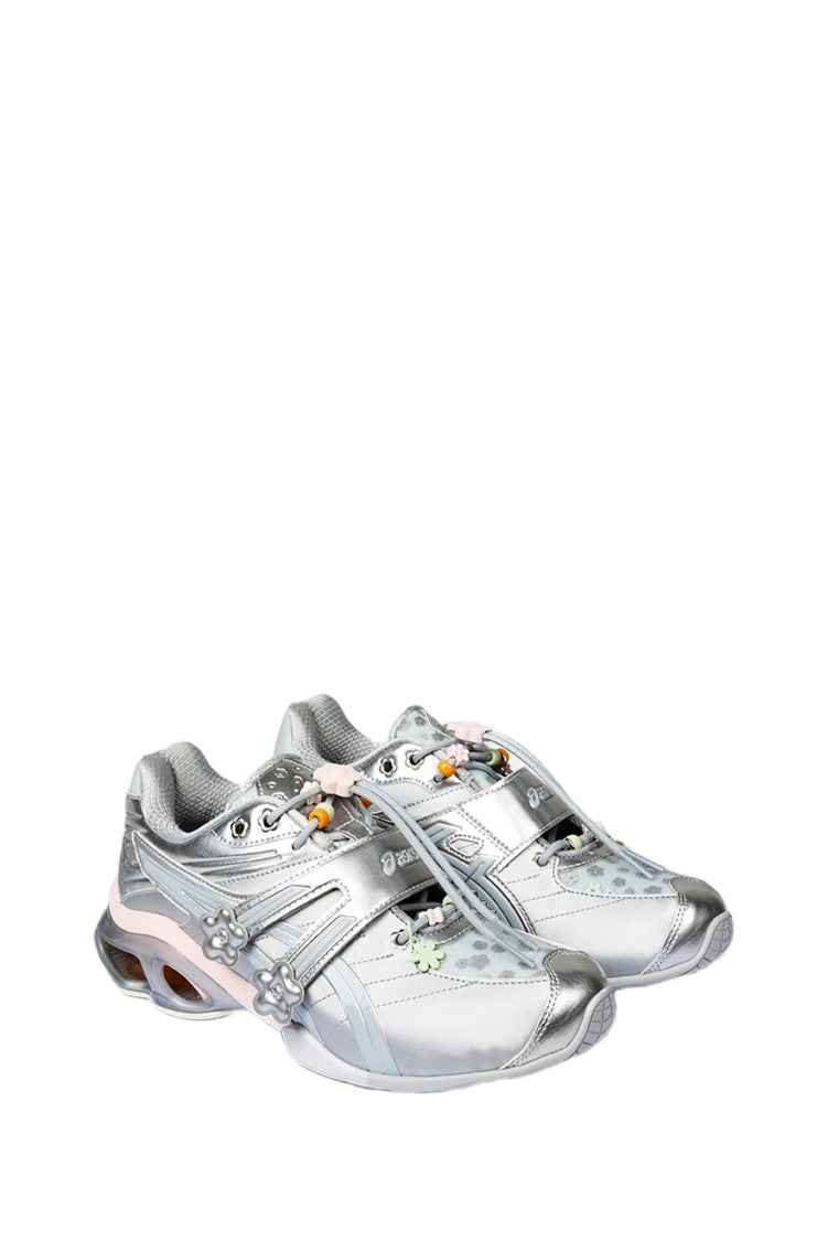 Asics Silver Gel-Kinetic Mesh Mary Jane Sneakers
