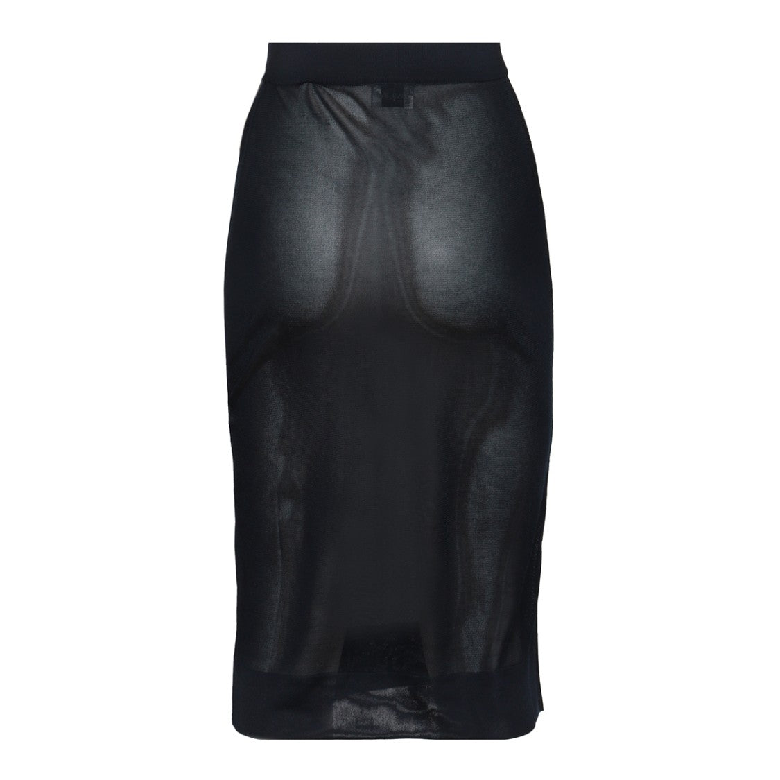 Saint Laurent Transparent Blue Viscose Midi Skirt With Fitted Silhouette