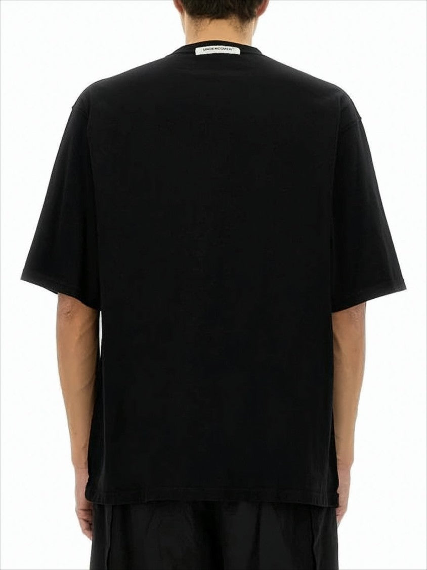 Undercover Graphic Print Black Short-Sleeve T-Shirt With Relaxed Fit