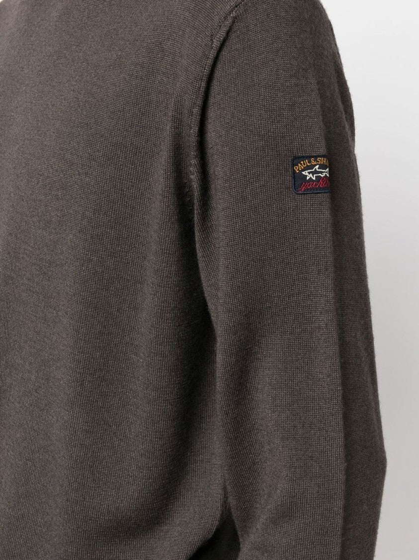 Paul & Shark Crew Neck Sweater In Extra-Fine Merino Wool