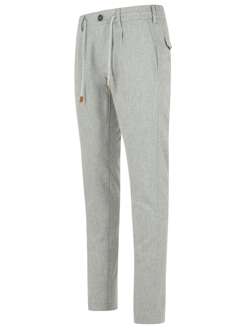 Eleventy Light Grey Wool Blend Trousers