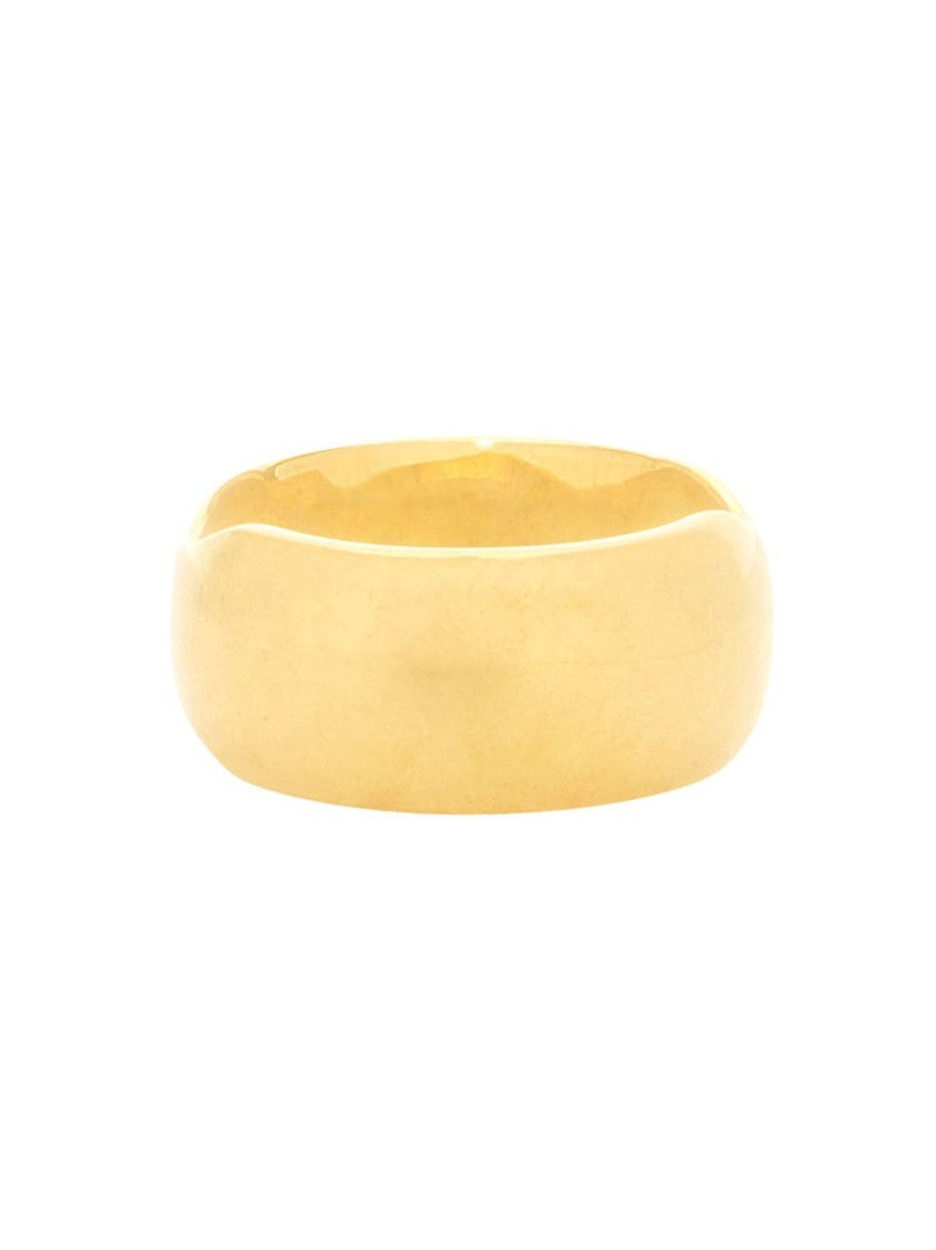 Balenciaga Bold Brass Maxi Band Ring With Polished Finish