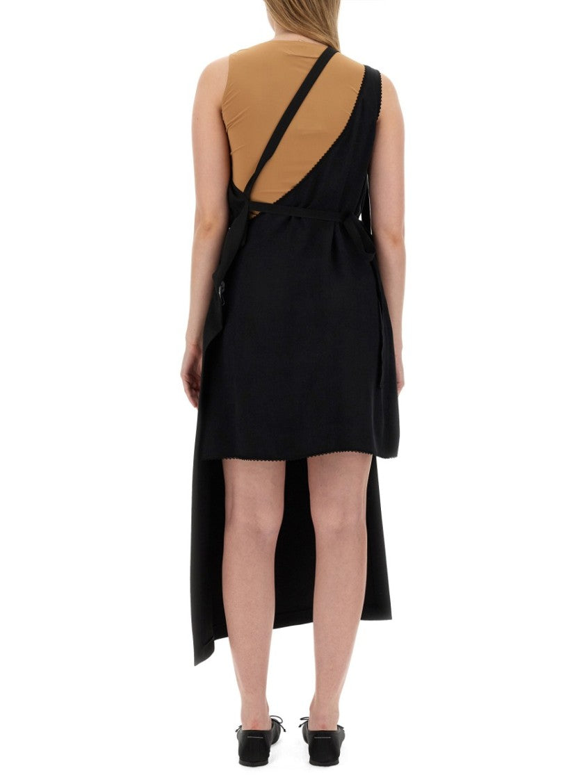 Mm6 By Maison Margiela Asymmetrical Top With Fitted Bodice And Flowing Skirt