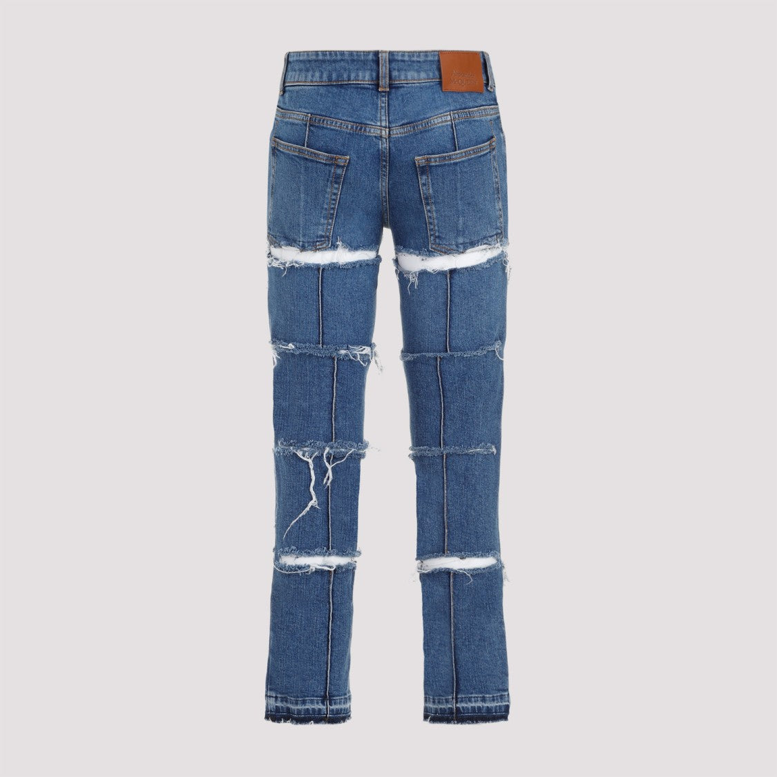 Alexander Mcqueen Denim Blue Stone Wash Cotton Pants