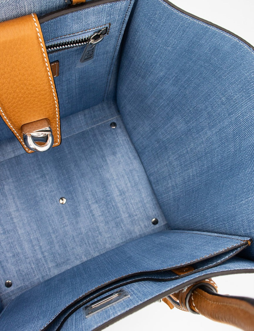 Ermanno Scervino Leather Bag With Aged Jeans Motif