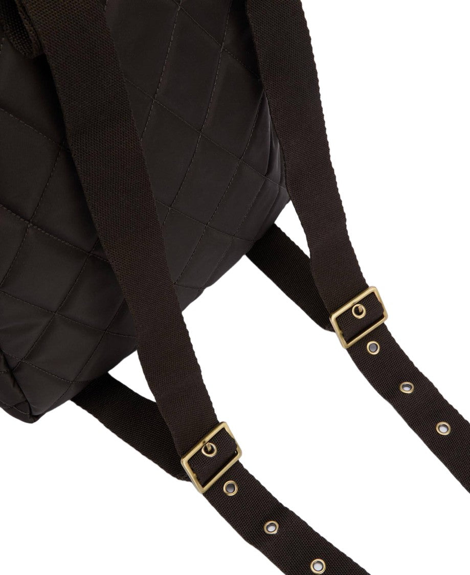 Barbour Quilted Olive Backpack With Adjustable Straps