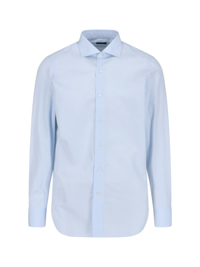 Finamore Structured Blue Shirt With Tailored Fit