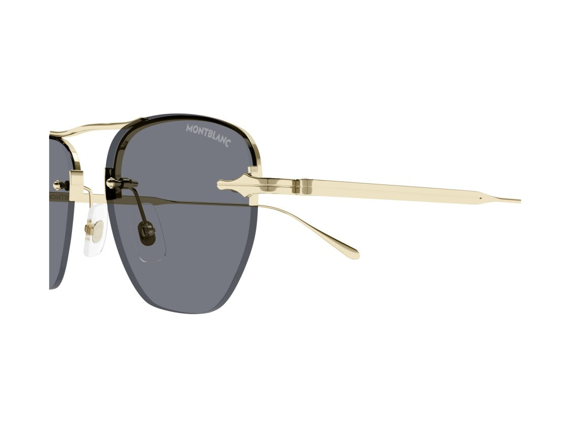 Montblanc Gold Mb0404s Metal Double Bridge Sunglasses