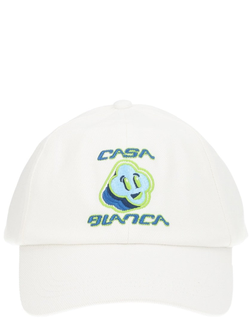 Casablanca Structured Cotton Embroidered Logo Hat