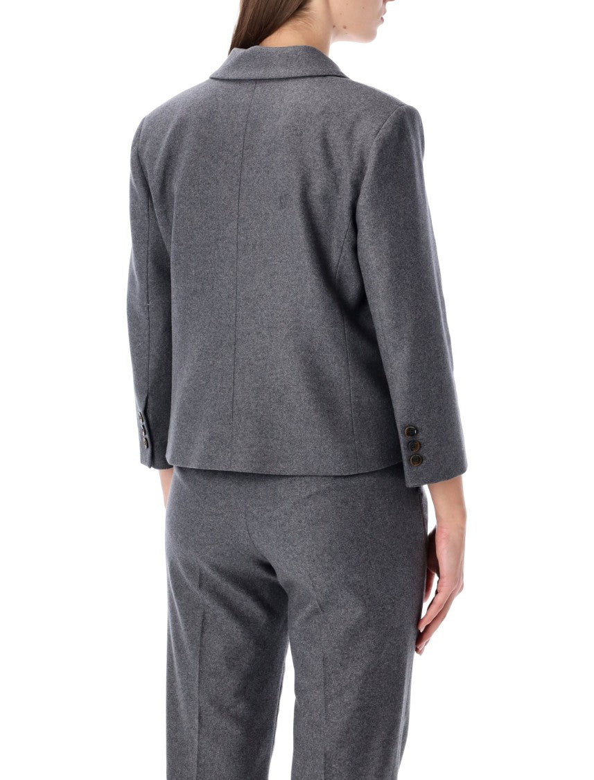 The Garment Mitch Fitted Jacket In Grey Melange Wool