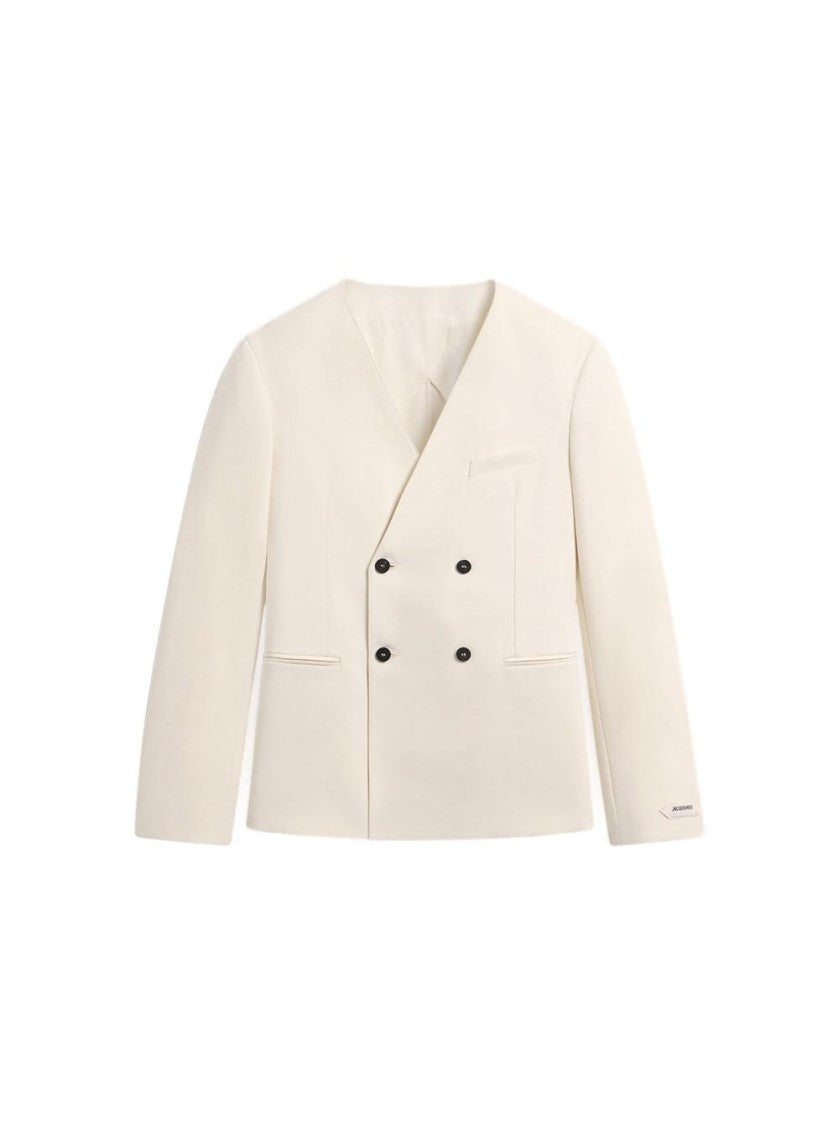 Jacquemus Marino Double Breasted Jacket Off White