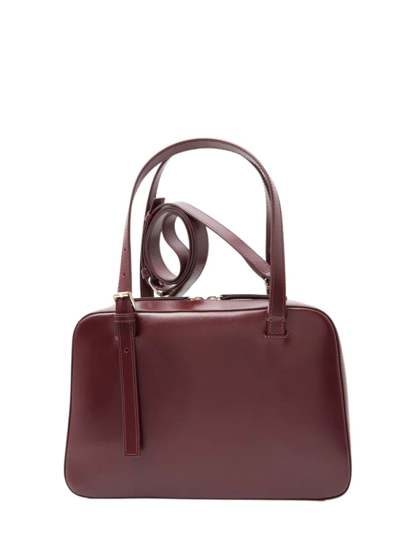 A.P.C. Burgundy Virginie Box Tote Bag