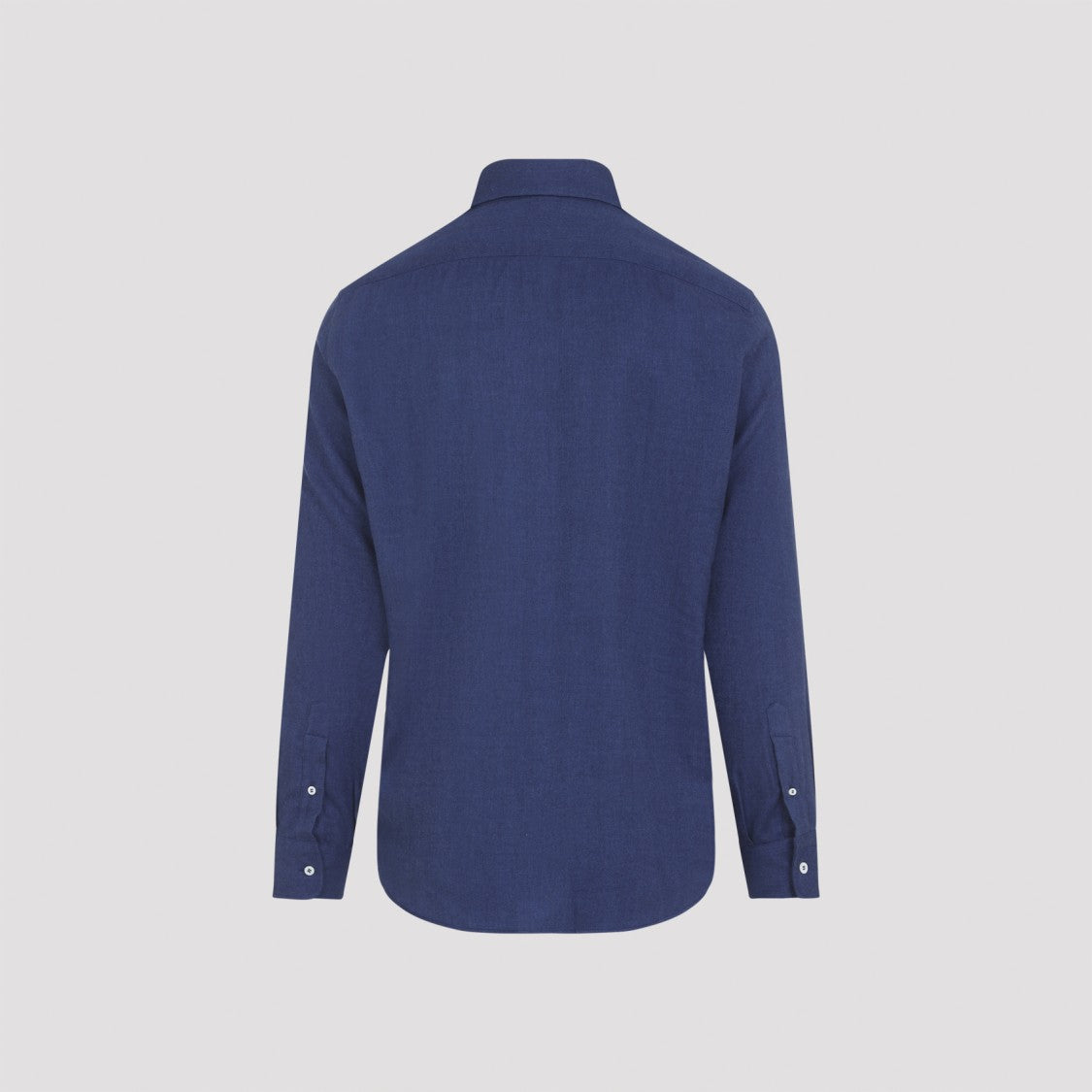 Brunello Cucinelli Blue Flannel Shirt With Pointed Collar