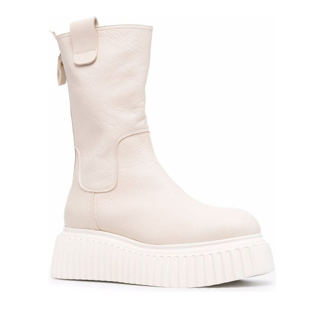 Agl Beige Milagros Plastic Ridged Platform Boots
