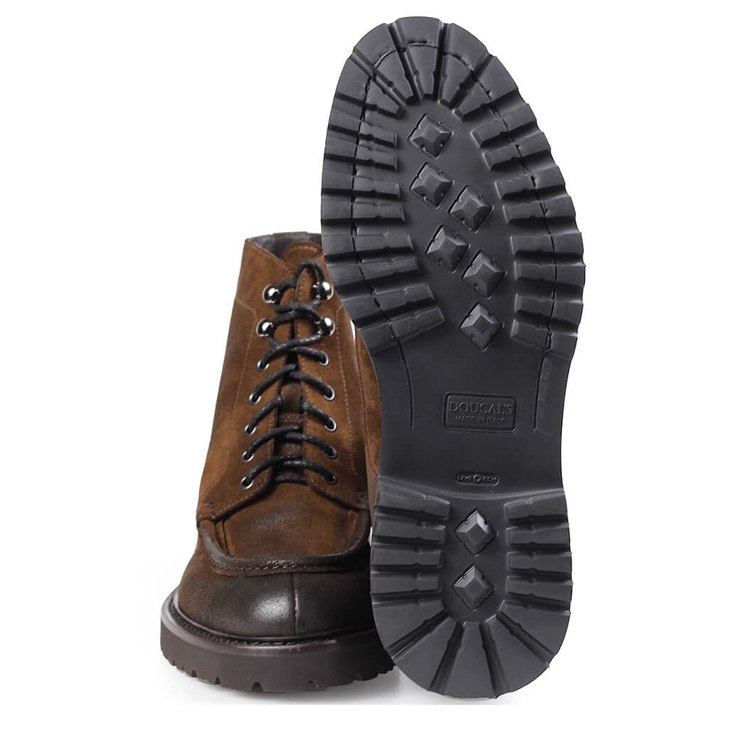 Doucal's Dark Brown Suède Combat Boot