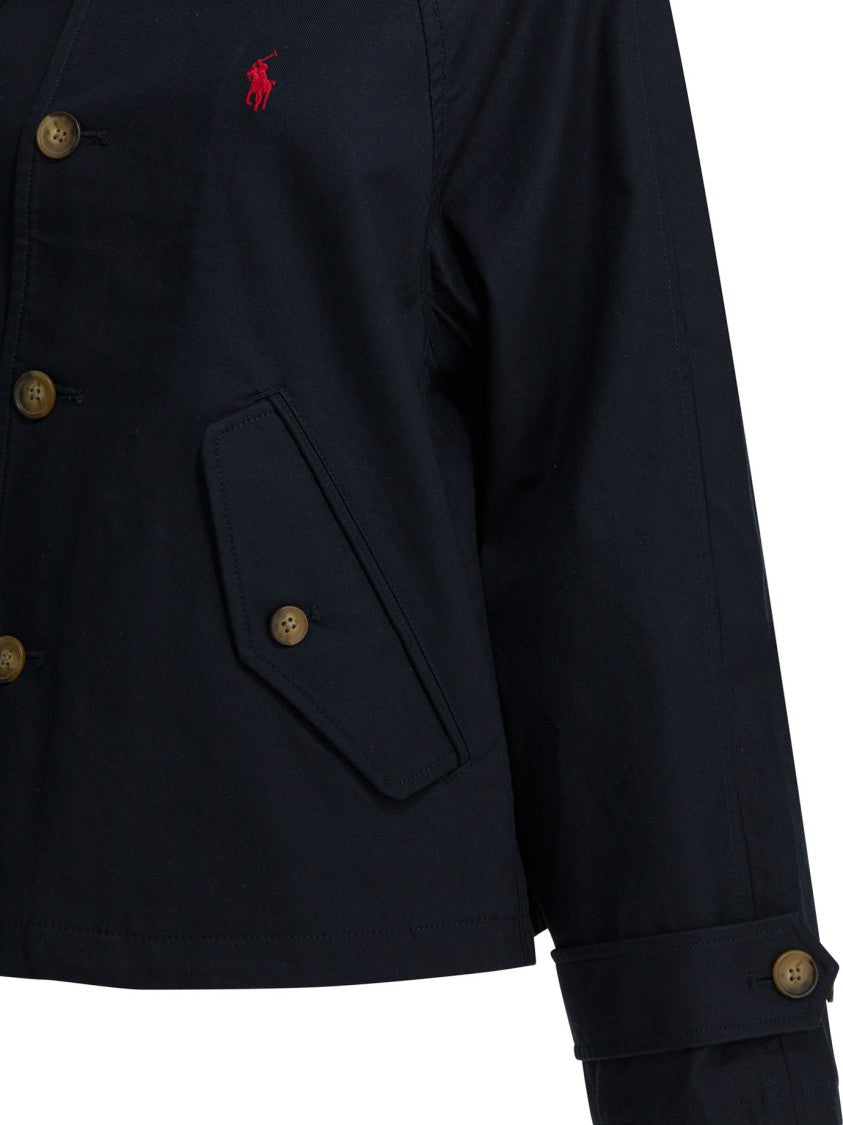 Polo Ralph Lauren Cropped Cotton Jacket With Classic Collar And Button-Down Front