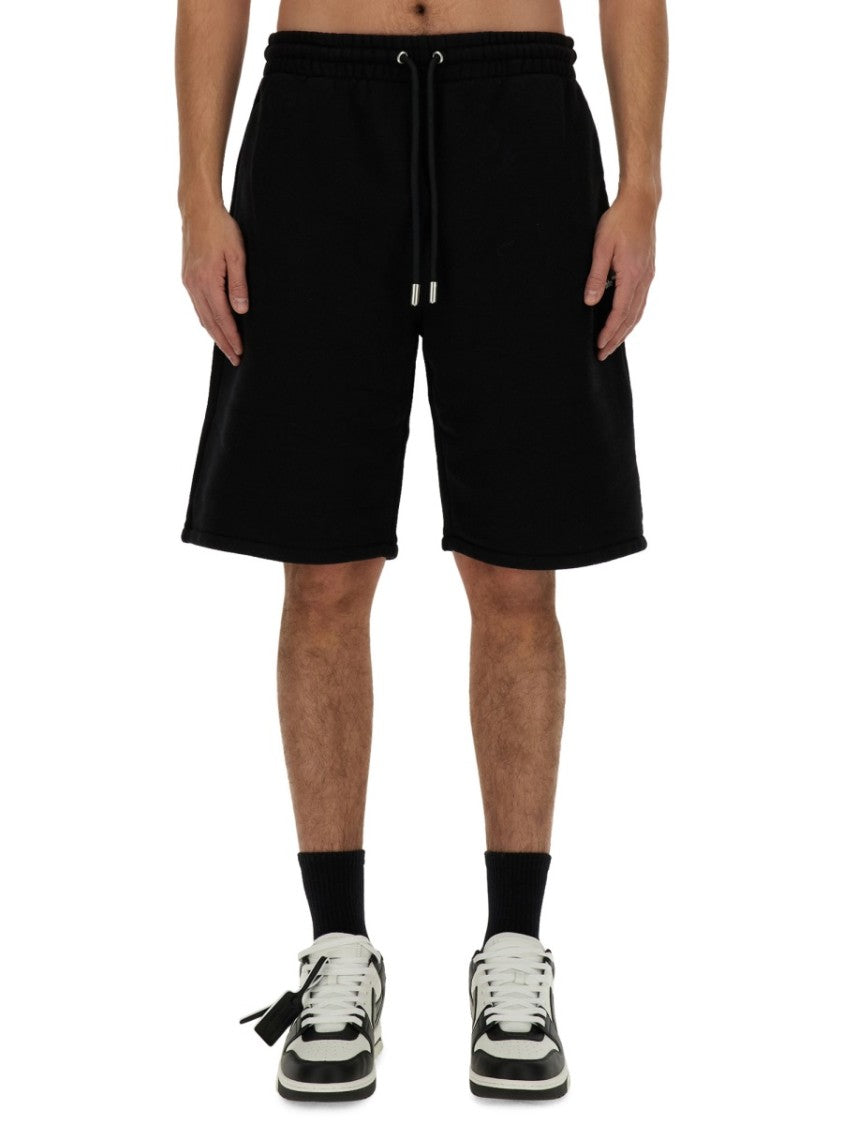 Off-White Black Bermuda Shorts With Logo Detail