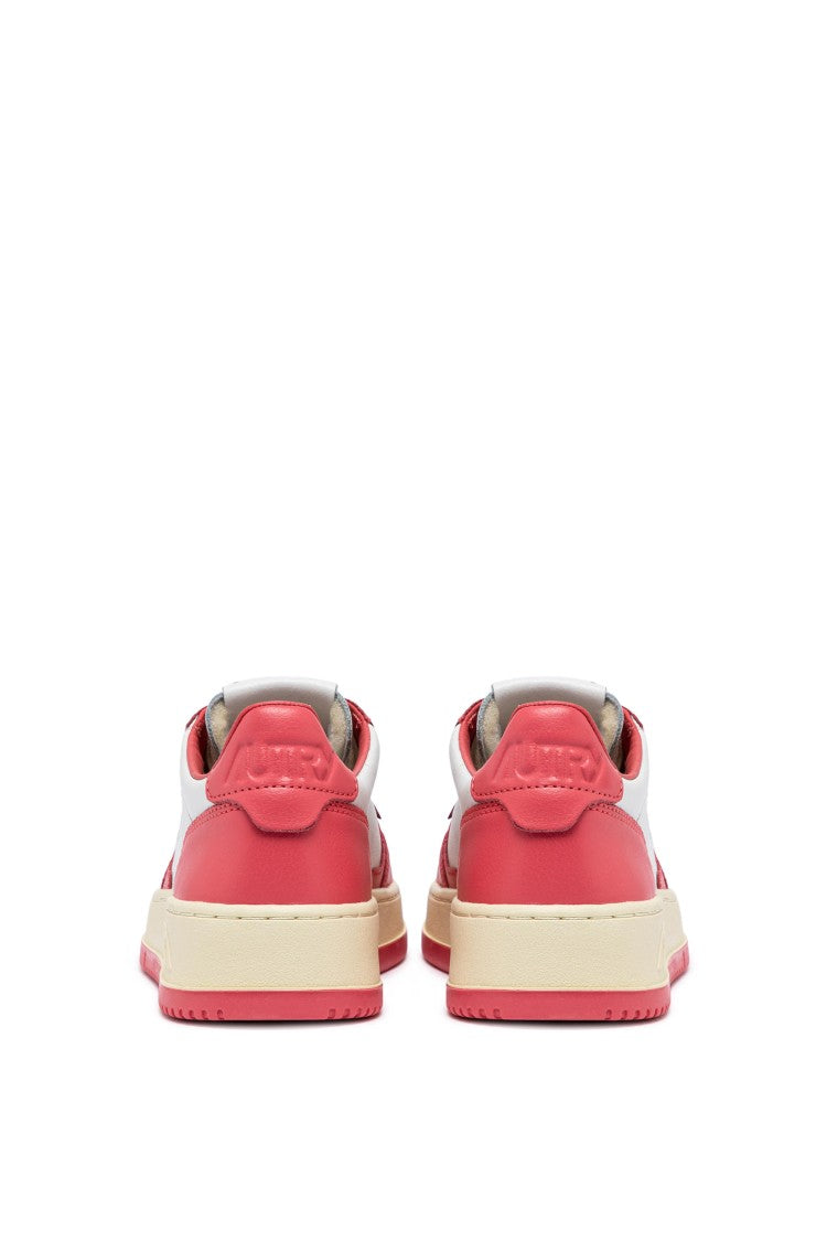 Autry Women’S Medalist Bicolor Leather Sneakers White/Pink