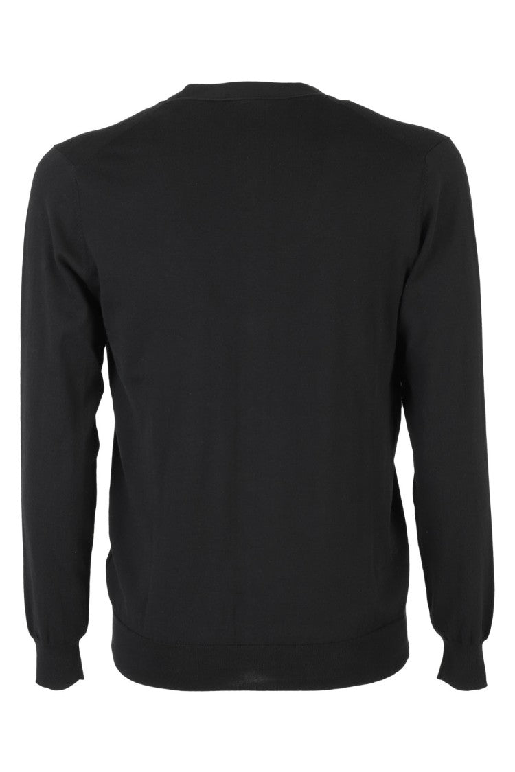 Paolo Pecora Noble Black Cardigan With V-Neckline