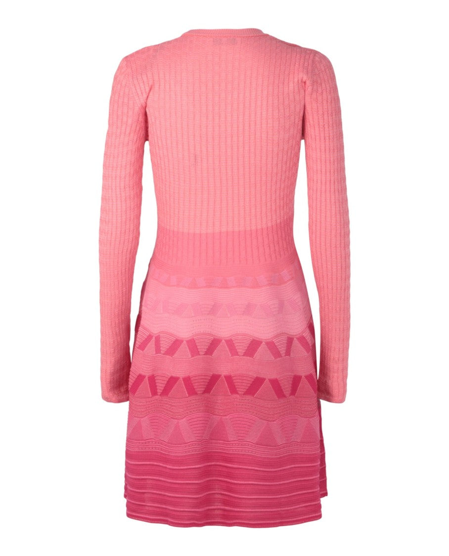 M Missoni Wave-Pattern Long Sleeve Dress