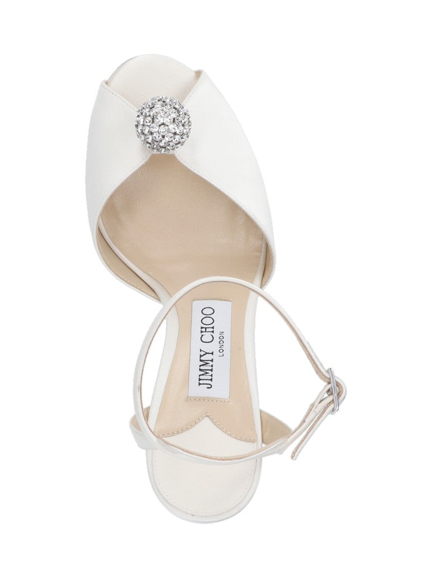 Jimmy Choo "Sacora 85" Sandals White