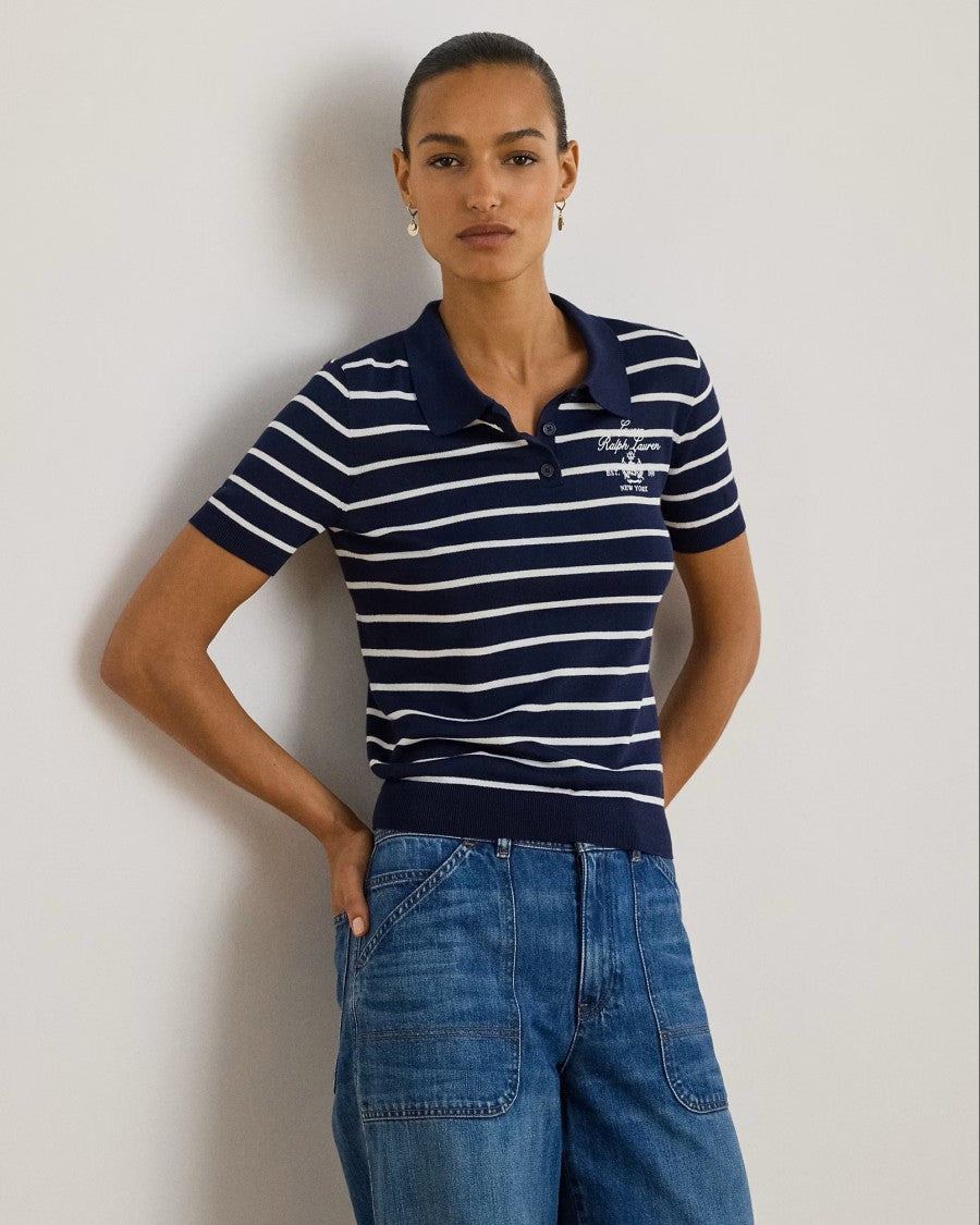 Lauren Ralph Lauren Classic Polo-Style Short Sleeve Pullover In Navy