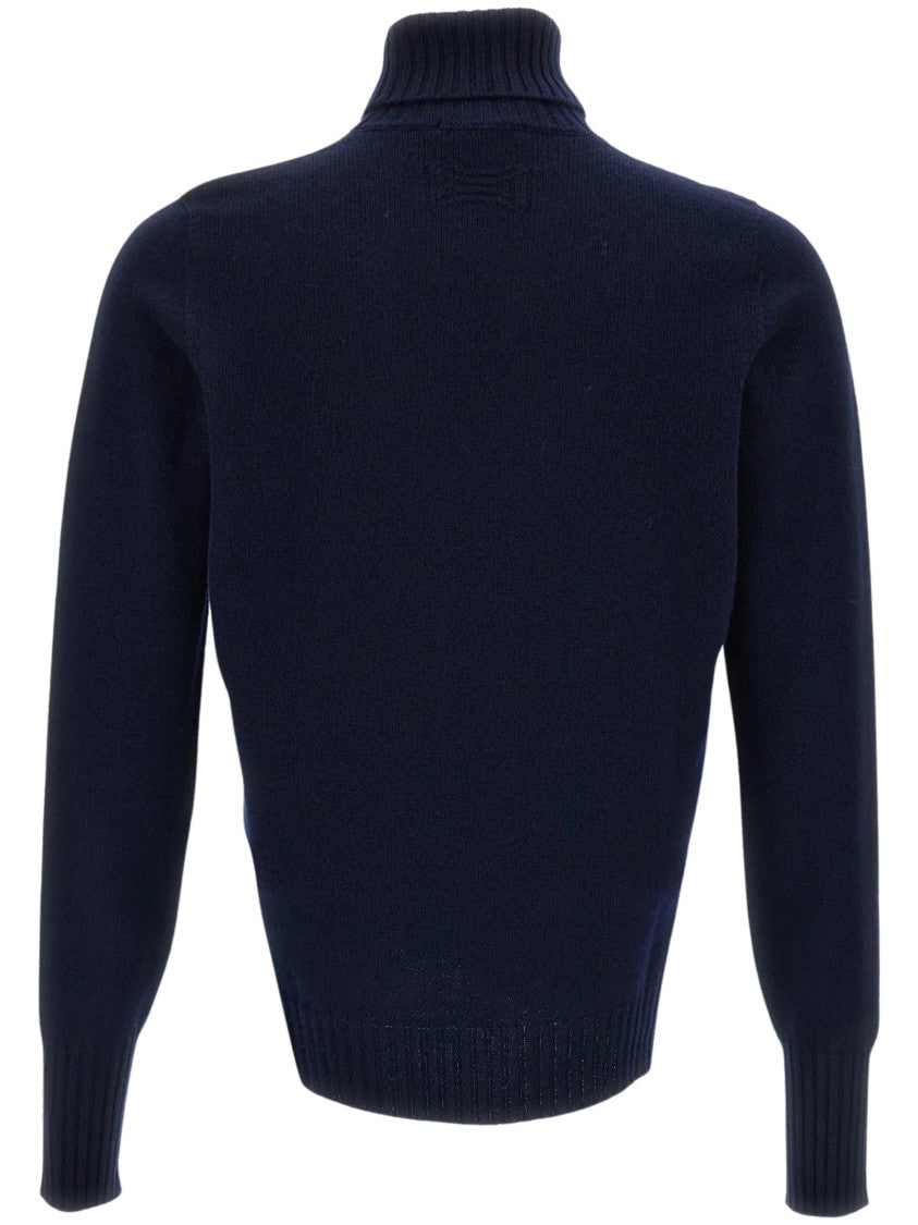 Drumohr Fine-Knit Turtleneck Sweater With Ribbed Details