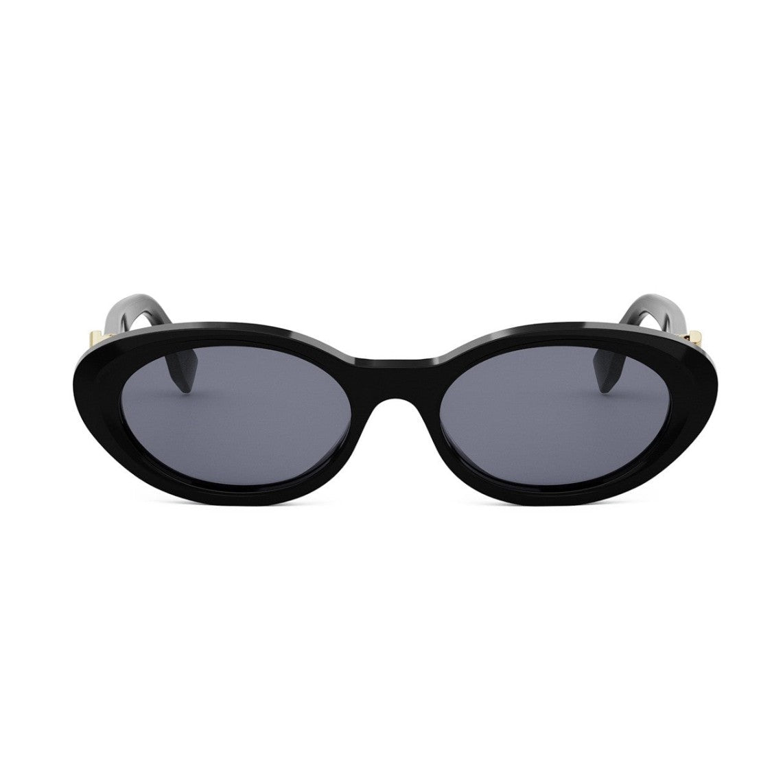 Fendi Black Ff Diamonds Acetate Oval Sunglasses