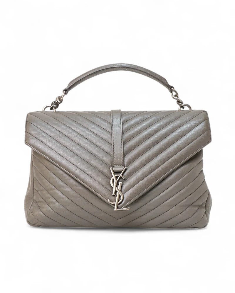 Saint Laurent Large Quilted Chevron-Pattern Shoulder Bag