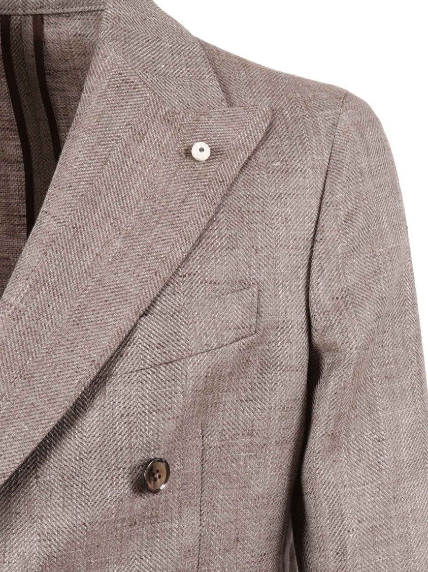 Brando-Lubiam Double Breasted Drop S Linen Blazer