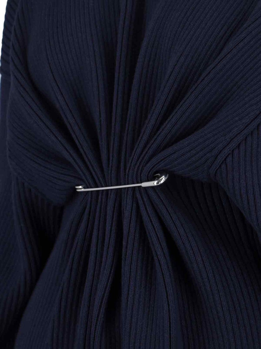 Balenciaga Ribbed Knit Midi Dress – Blue