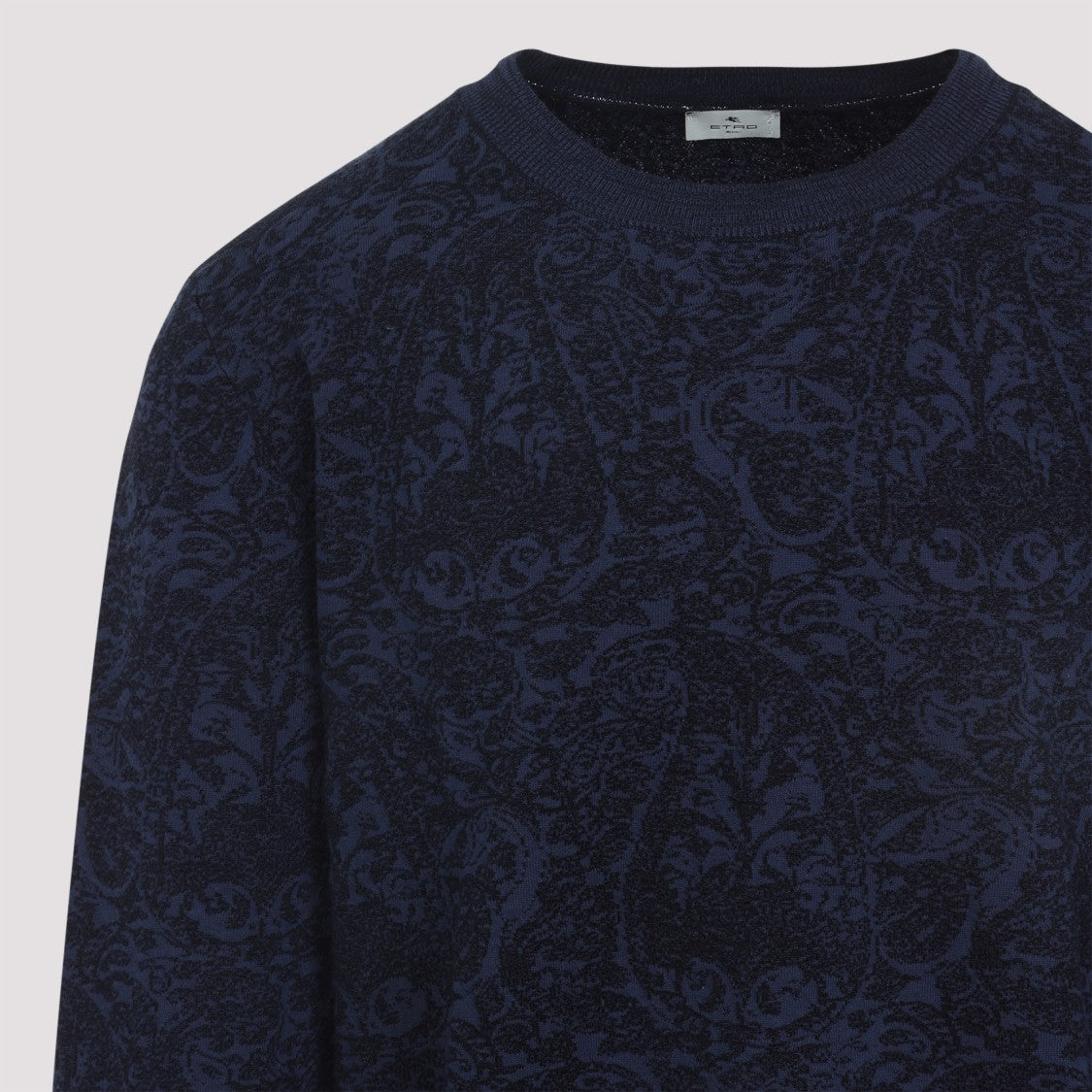 Etro Grey Cotton Crewneck Sweater
