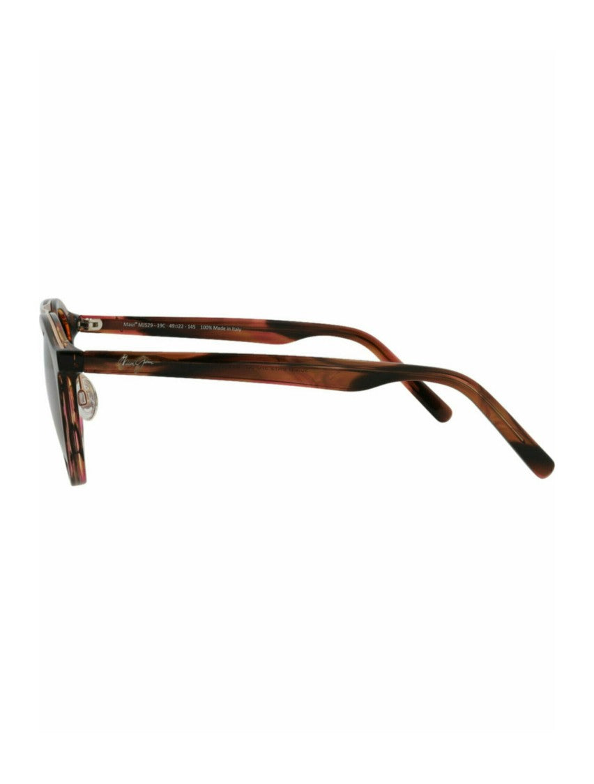 Maui Jim Round-Frame Acetate With Stainless Steel Sunglasses
