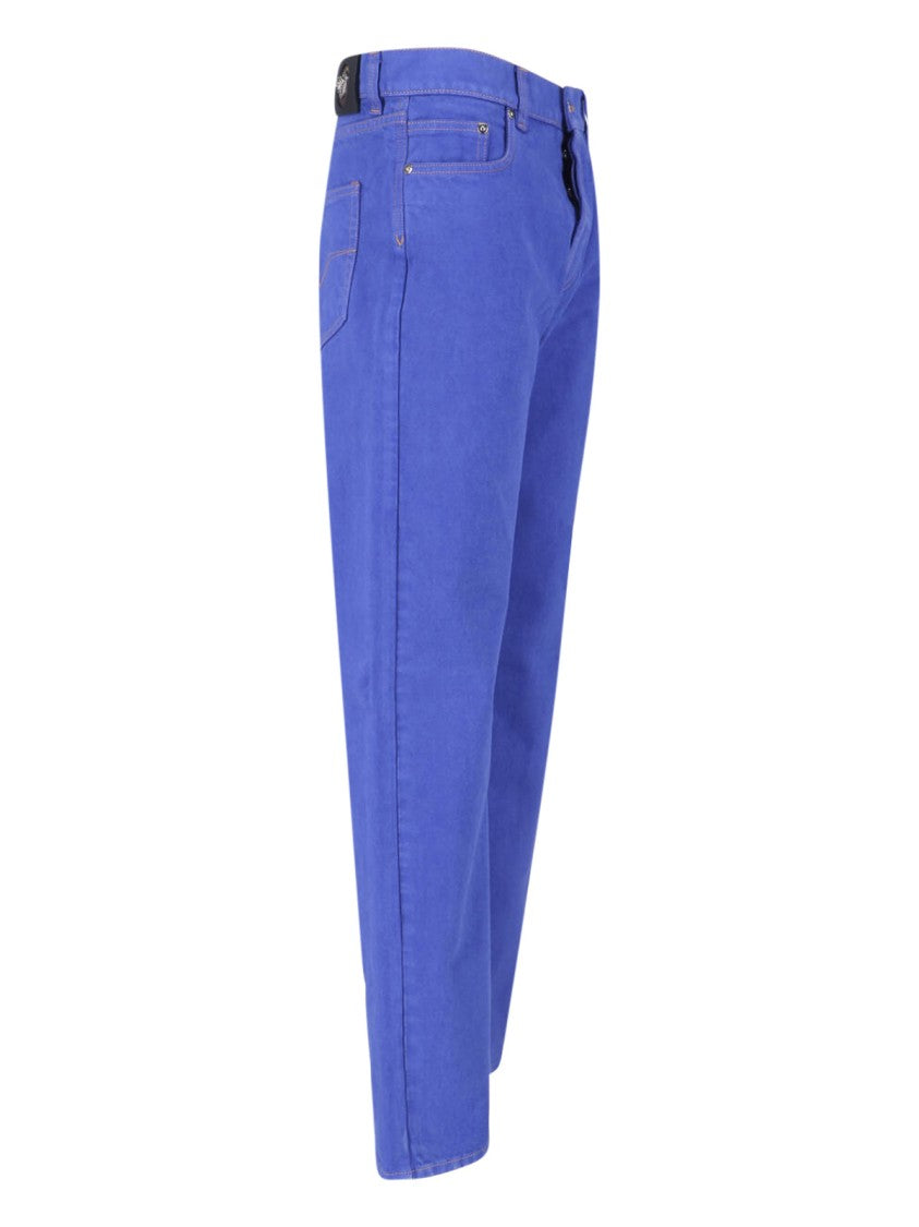 Versace Blue Straight-Leg Medusa Denim Jeans