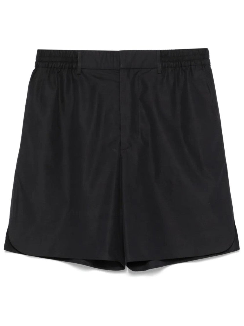 Fendi Relaxed Fit Black Cotton Shorts