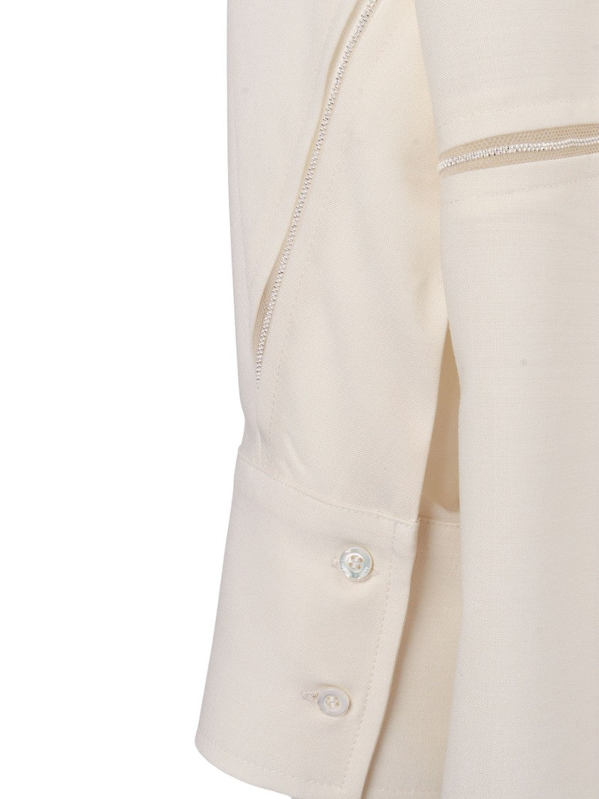 Fabiana Filippi Burro Diamond Thread Cropped Shirt