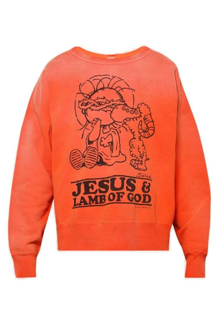 Saint Mxxxxxx Long-Sleeve Graphic Print T-Shirt With Relaxed Fit
