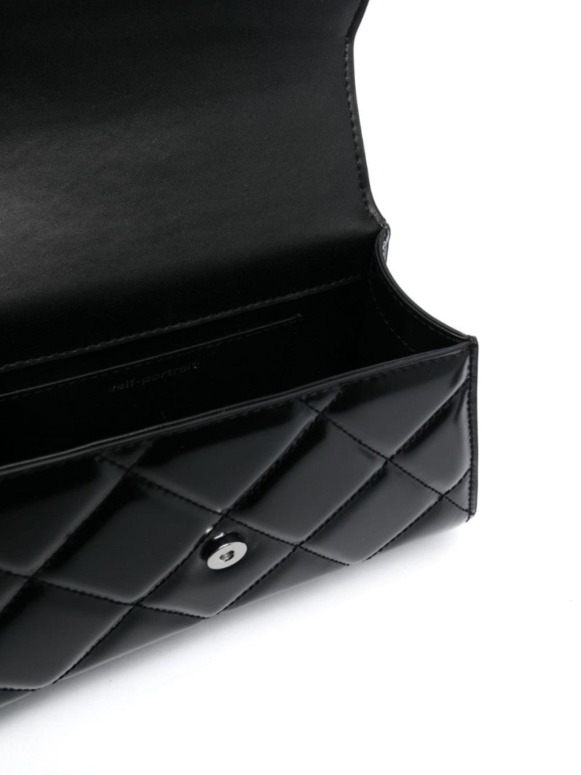 Self-Portrait Quilted Shoulder Mini Bow Bag