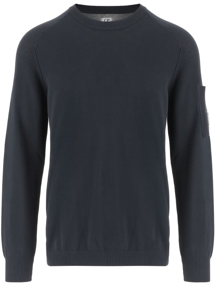 C.P. Company Cotton Knit Sweater With Logo-Embellished Sleeve Pocket