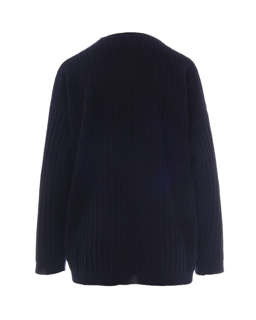 Fabiana Filippi Night Blue Platinum Wool-Blend Sweater
