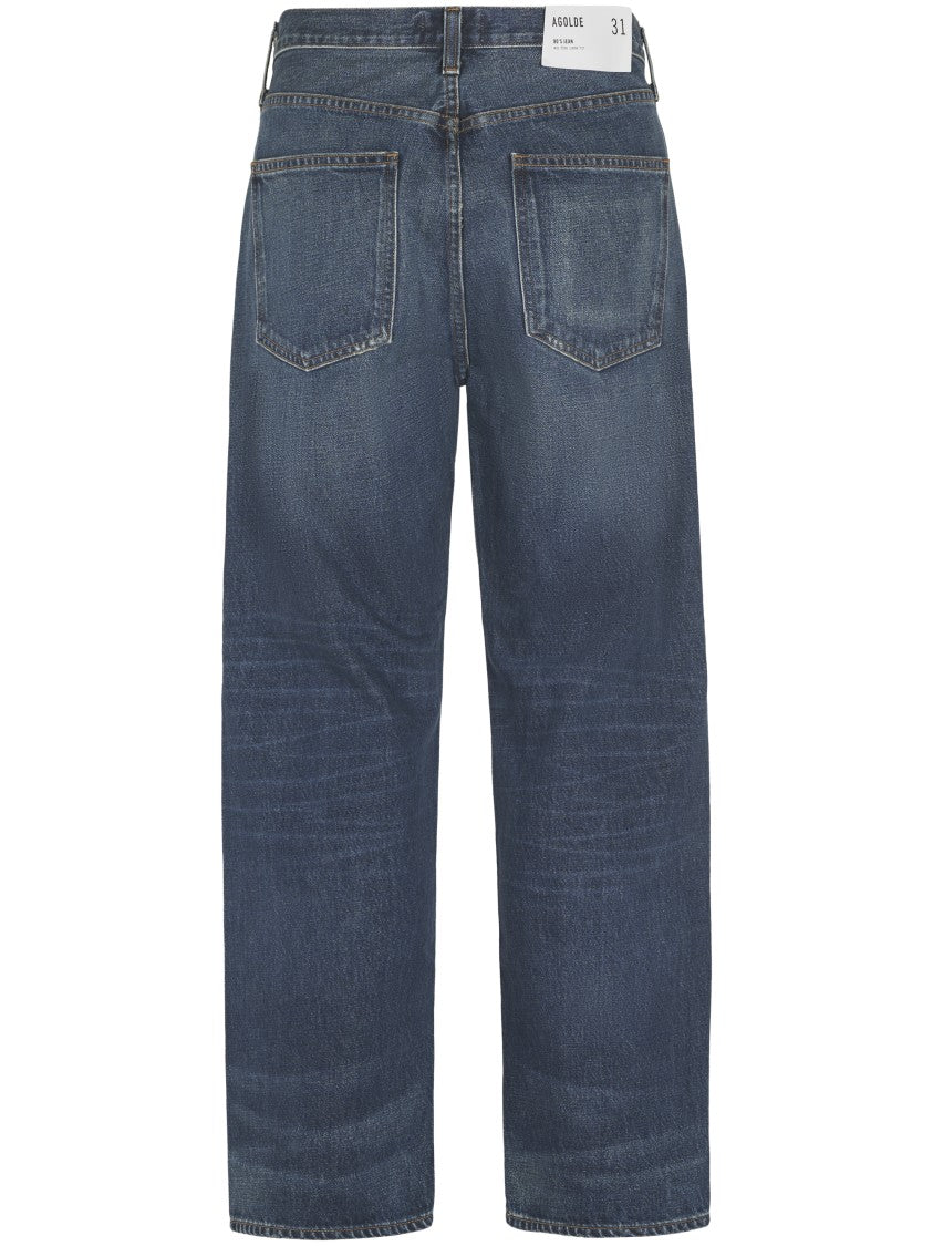 Agolde Wide-Leg Denim Trousers With Vintage Wash