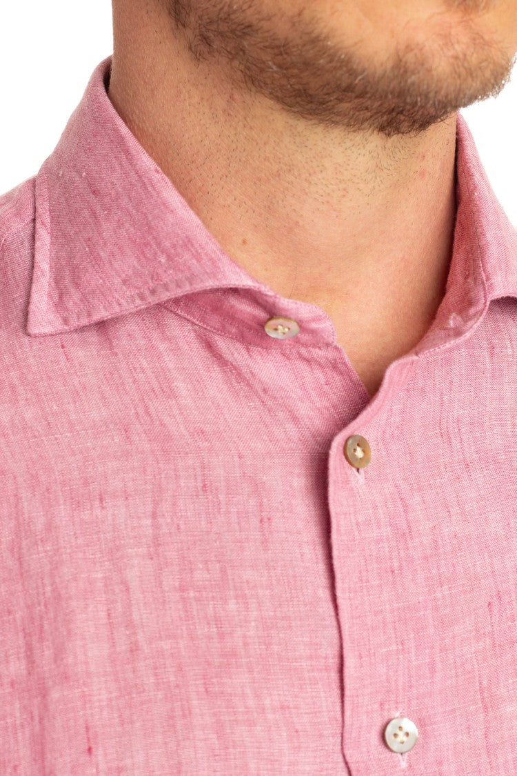 Borriello Solid Delavè Linen Tailored Shirt