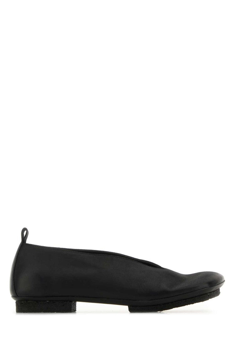 Uma Wang Black Leather Stone Ballerinas