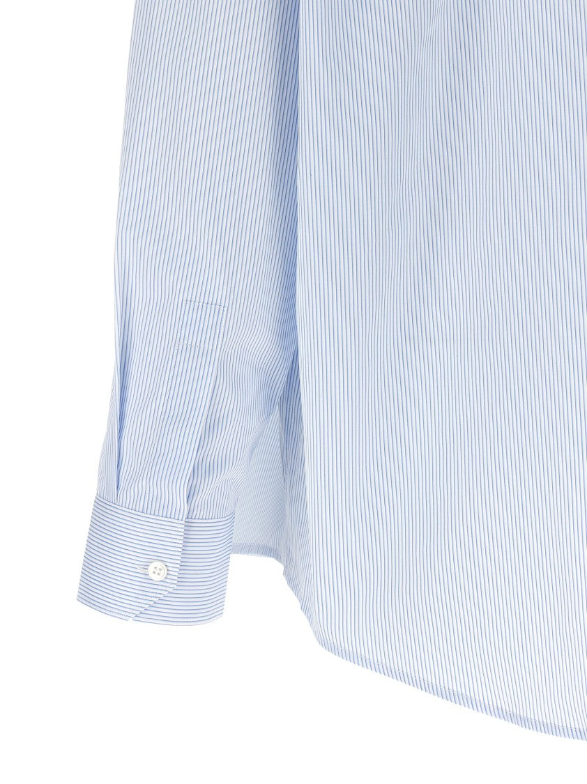 Saint Laurent 'Cassandre' Striped Cotton Poplin Shirt