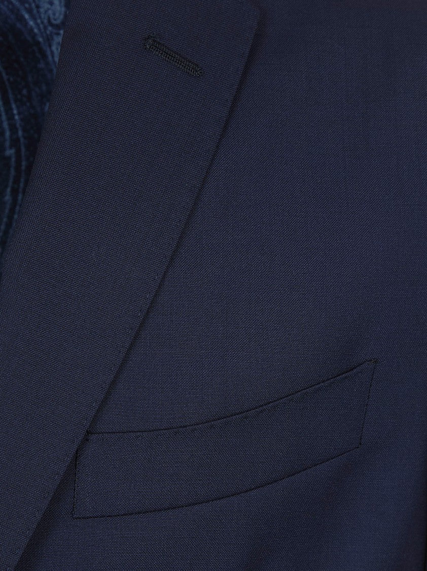 Etro Textured Virgin Wool Suit With Classic Tailoring