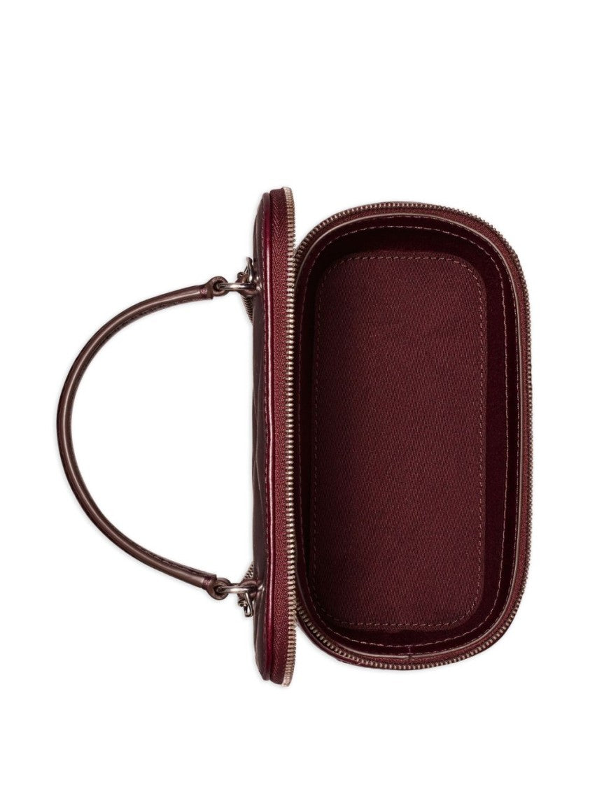 Tory Burch Structured Quilted Handbag With Glossy Finish